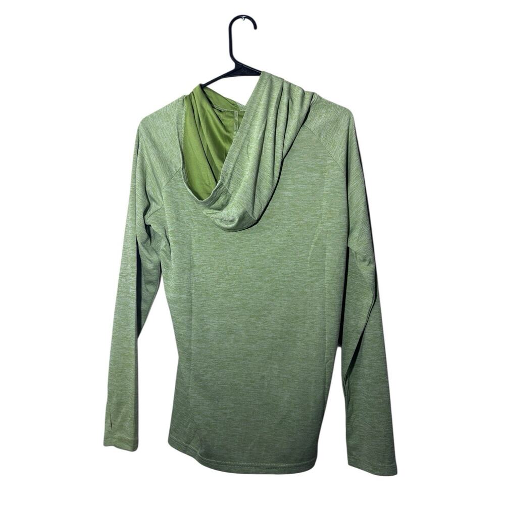 Women's UPF 50 Green Light Weight Hoodie With Thumb Holes Sports Long Sleeve - Picture 3 of 4